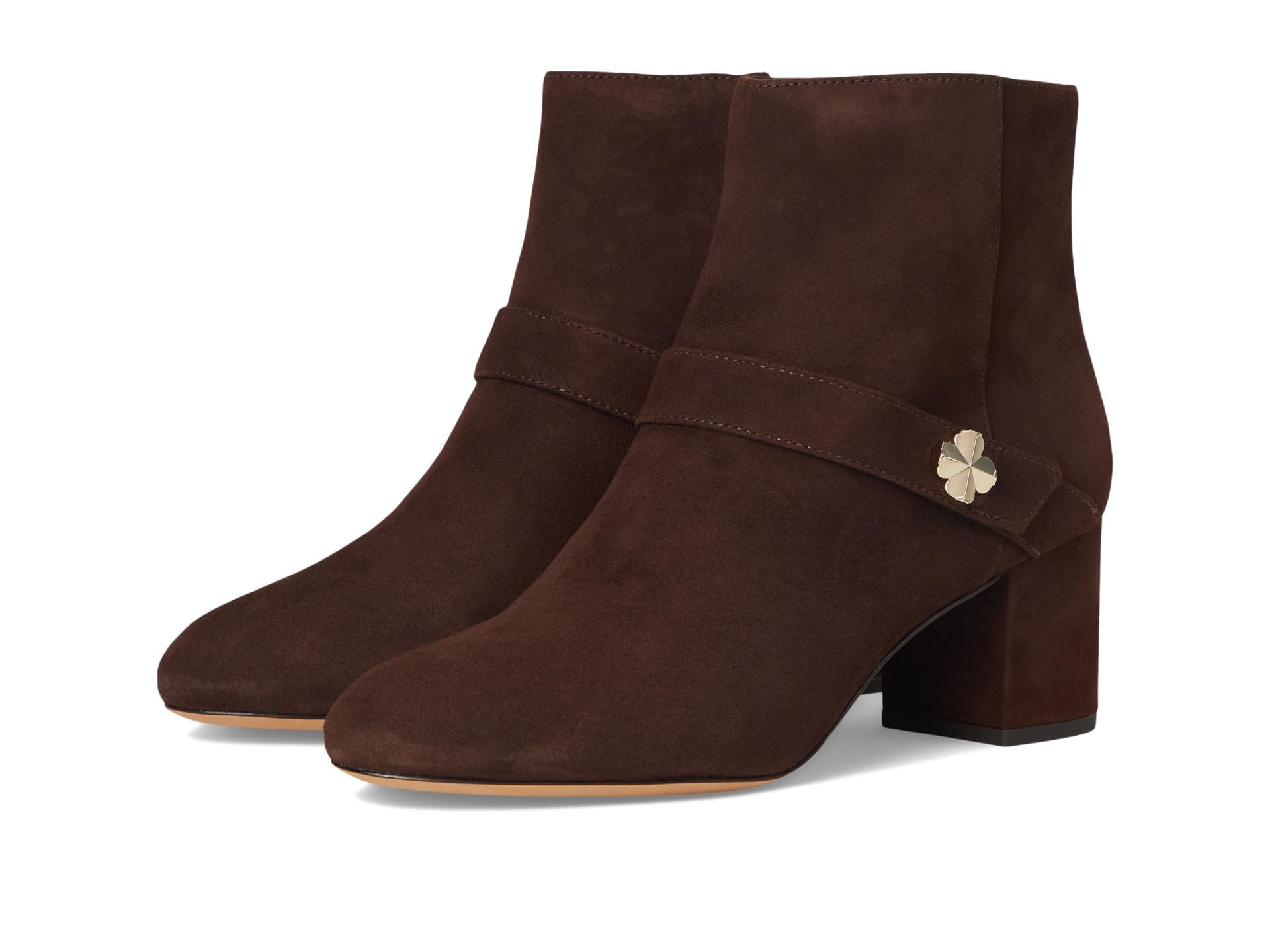 kate spade new york womens Spade Flower Suede Heeled Ankle Bootie