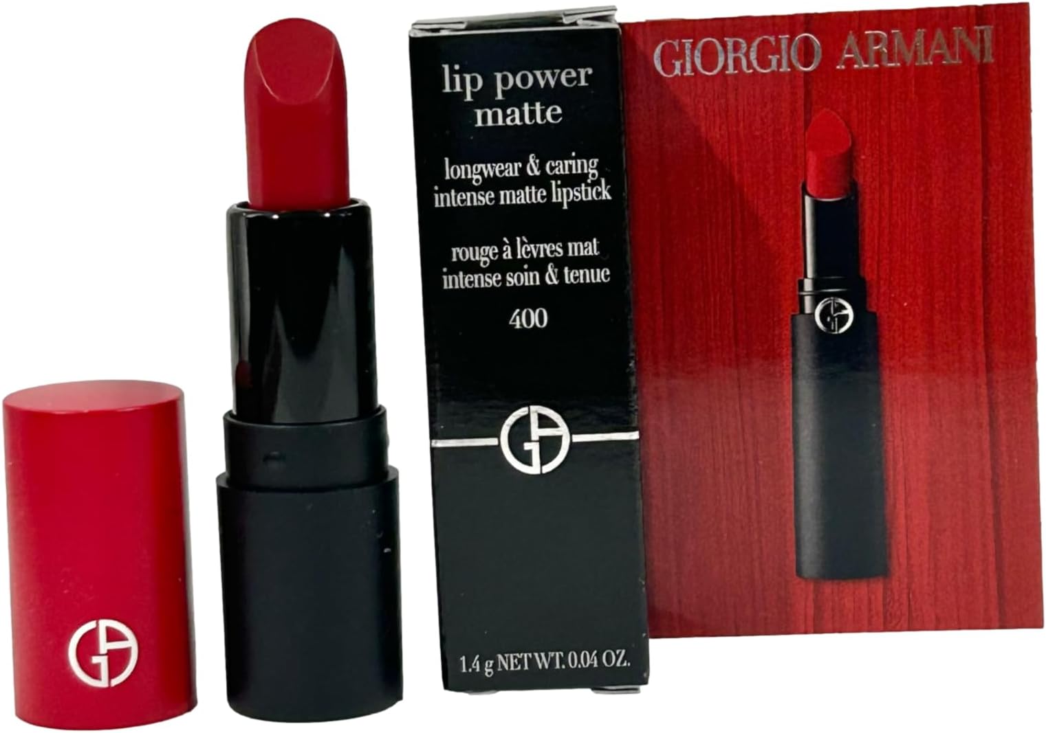 GIORGIO ARMANI Lipstick MINI (red) Lip Power Matte Color # 400 (looks RED) - 1.4 g / 0.04 oz (MINI/SMALL/SAMPLE SIZE/TRAVEL SIZE) - 3065