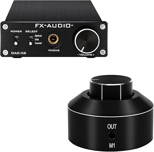FX-Audio DAC-X6 Combo de amplificador de auriculares + perilla de control de volumen activo KGUSS Mini