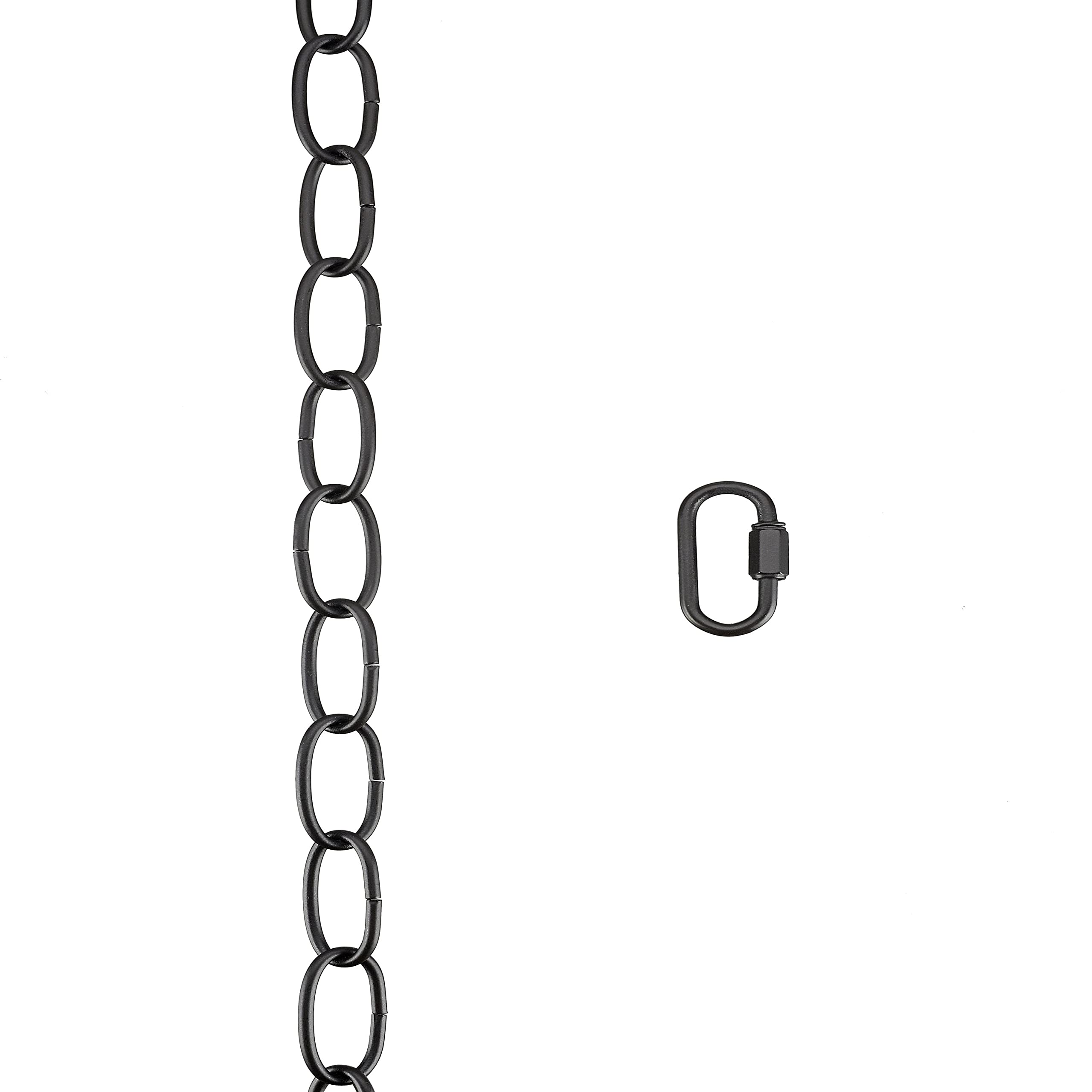 Aspen Creative 21108-91,Steel 6 Feet Heavy Duty Chain &amp; Quick Link Connector for Hanging Up Maximum Weight 40 Pounds-Lighting Fixture/Swag Light/Plant in Matt Black.11 Gauge.