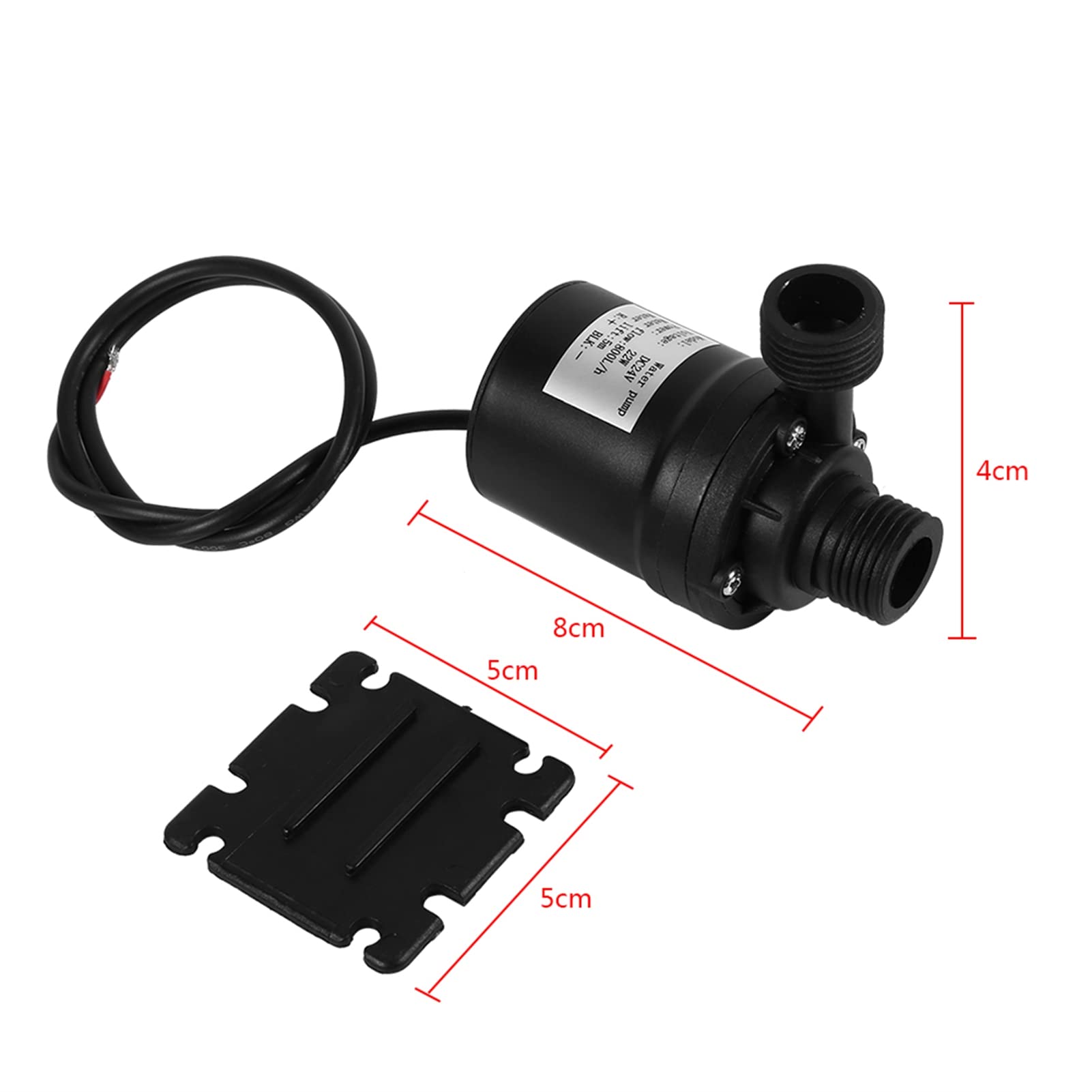 Bomba de Agua sin Escobillas, Circulación DC 24V, 800L/H, 5M, Motor Sumergible para Acuarios, Fuentes, Estanques de Peces, Energía Solar