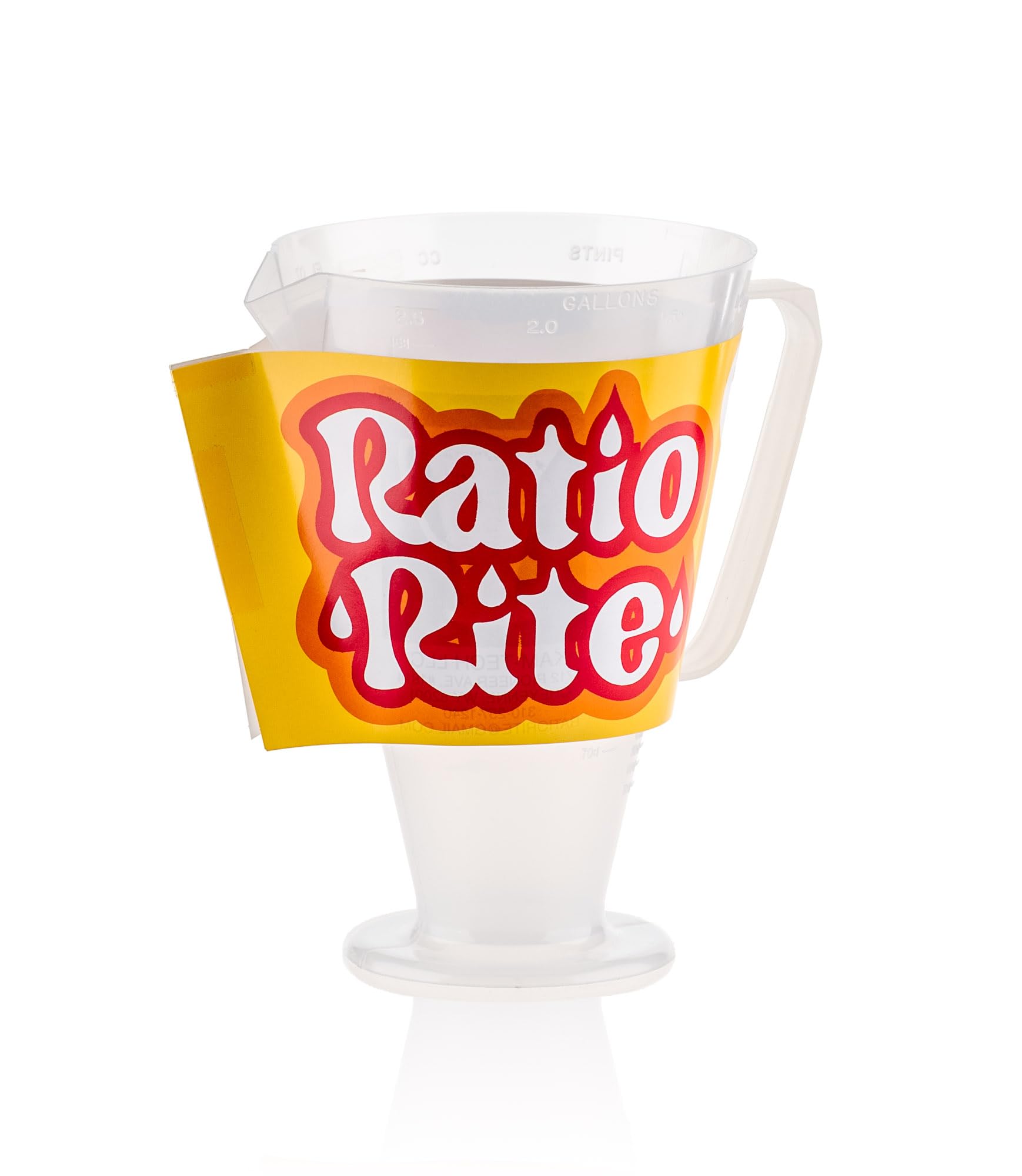 Ratio Rite Taza medidora original para una premezcla perfecta de gas-aceite, solo taza, fabricada en Estados Unidos, transparente