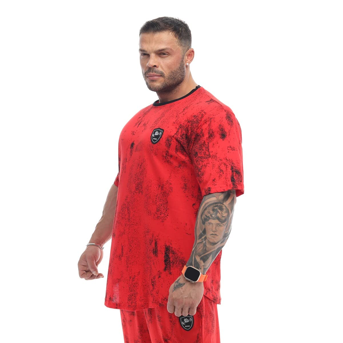 Herren Oversize T-Shirt 100% Baumwolle Gym Rag Top Active Tee