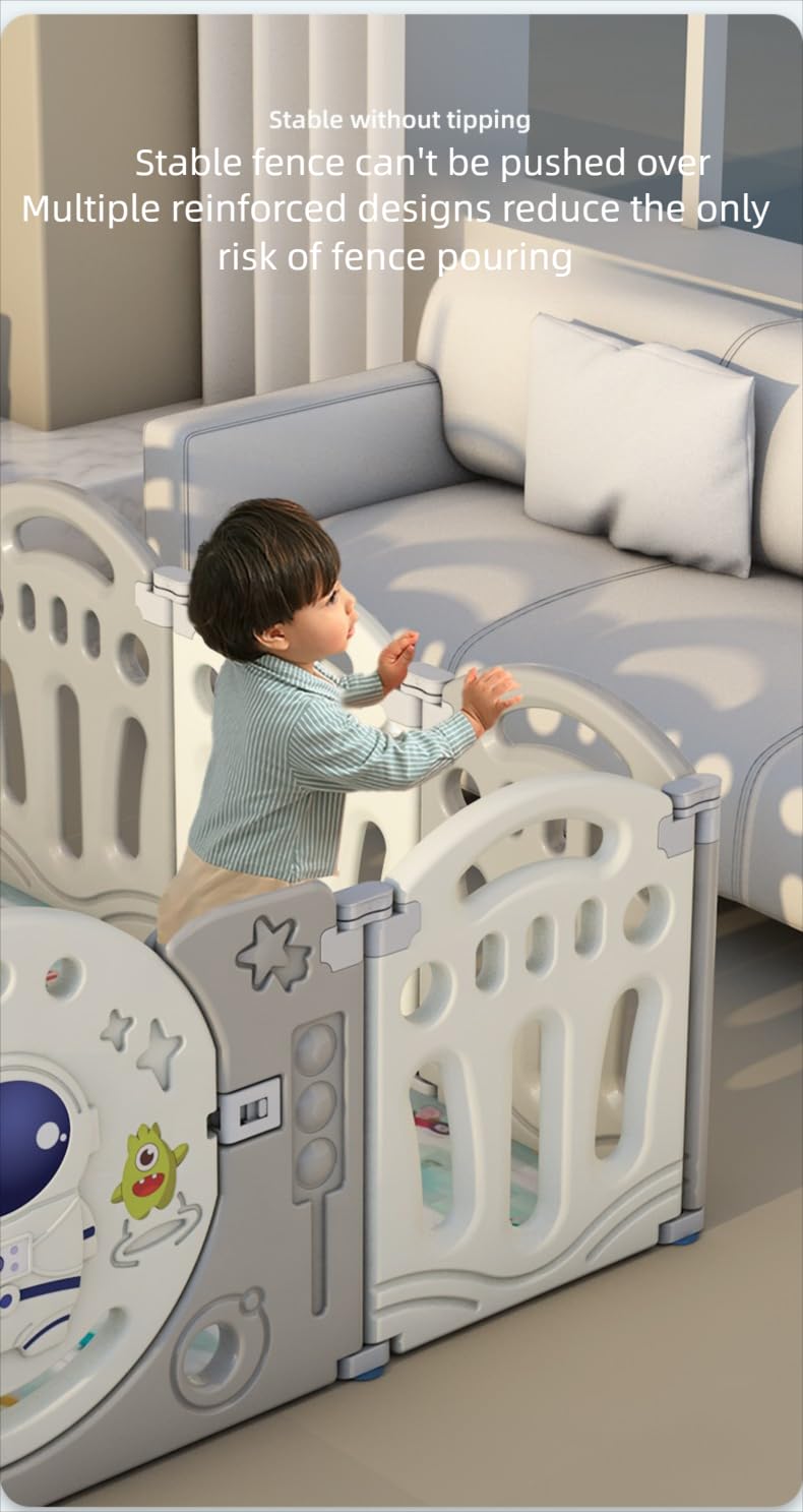 Magic ZC Parc Bebe, Grand Parc Bebe Modulable, Parc Bebe Pliable pour Enfants Intérieur Extérieur, Centre d'activités pour Nourrissons Aire de Jeux avec Éponge Anti-collision (Y 14+2)
