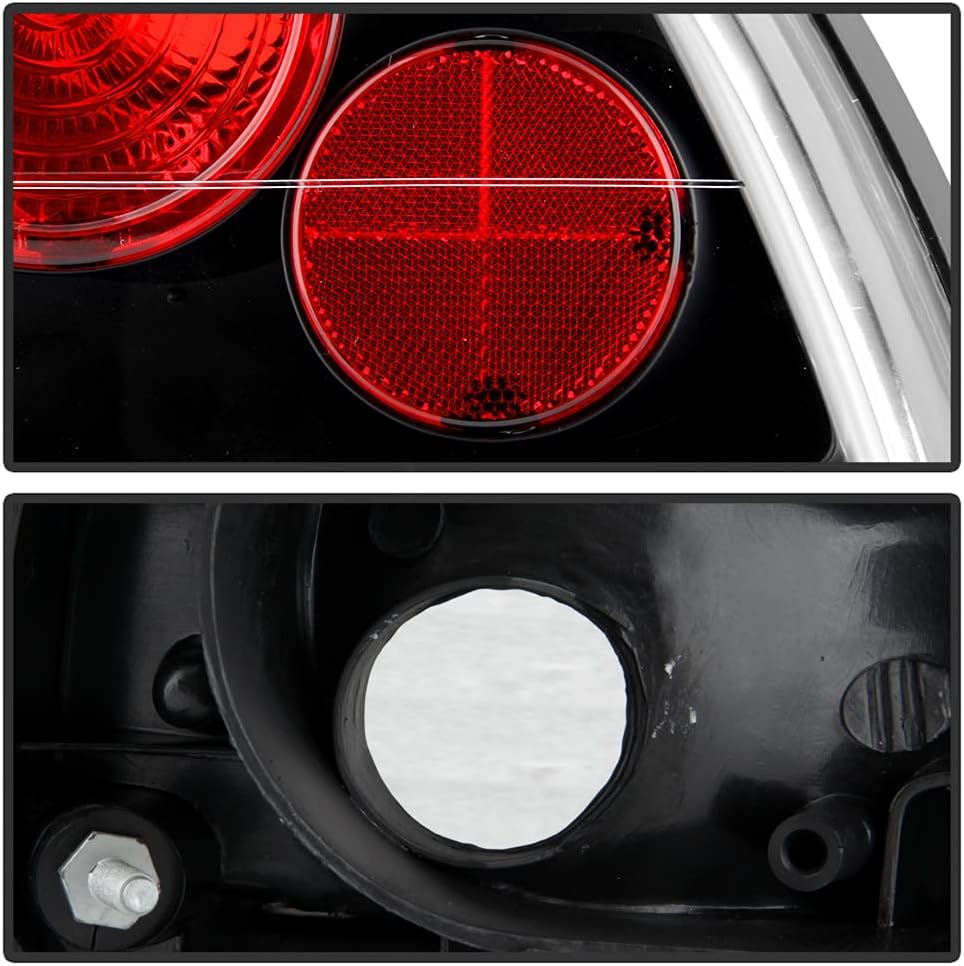 ACANII - For Black 1992-1996 Honda Prelude Tail Lights Rear brake Replacement Assembly Lamps 92 93 94 95 96 Left+Right