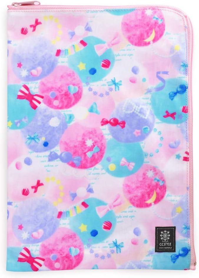 CONTACT BAG (A4/Zipper) Fluffy Cute Candy Pop made in Japan n4070600