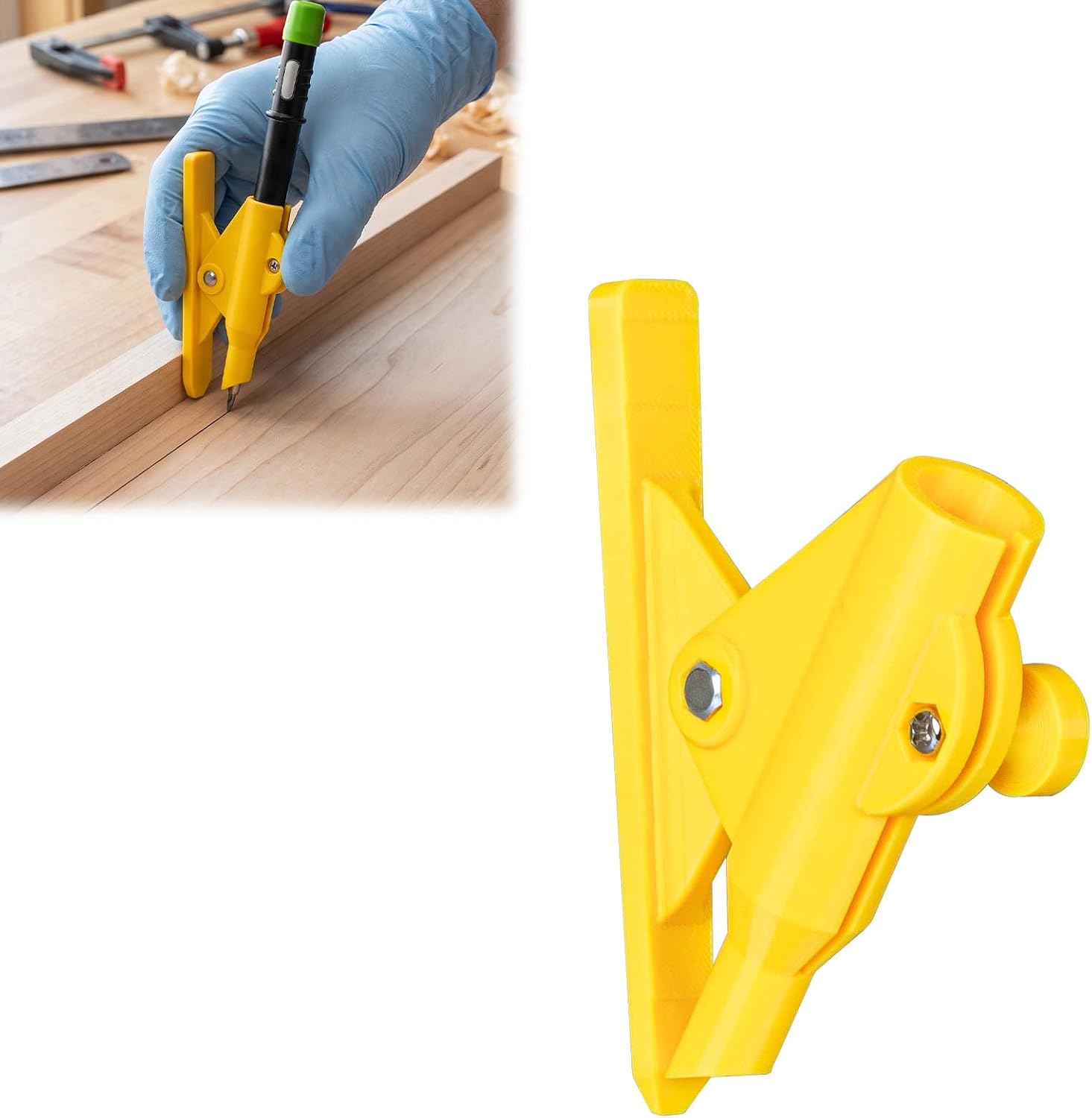 Parallel Scribe Tool - Woodworking Scribe for Contour Gauge & Edge Marking, Adjustable Scriber with Body for Precise Line Drawing in DIY Carpentry