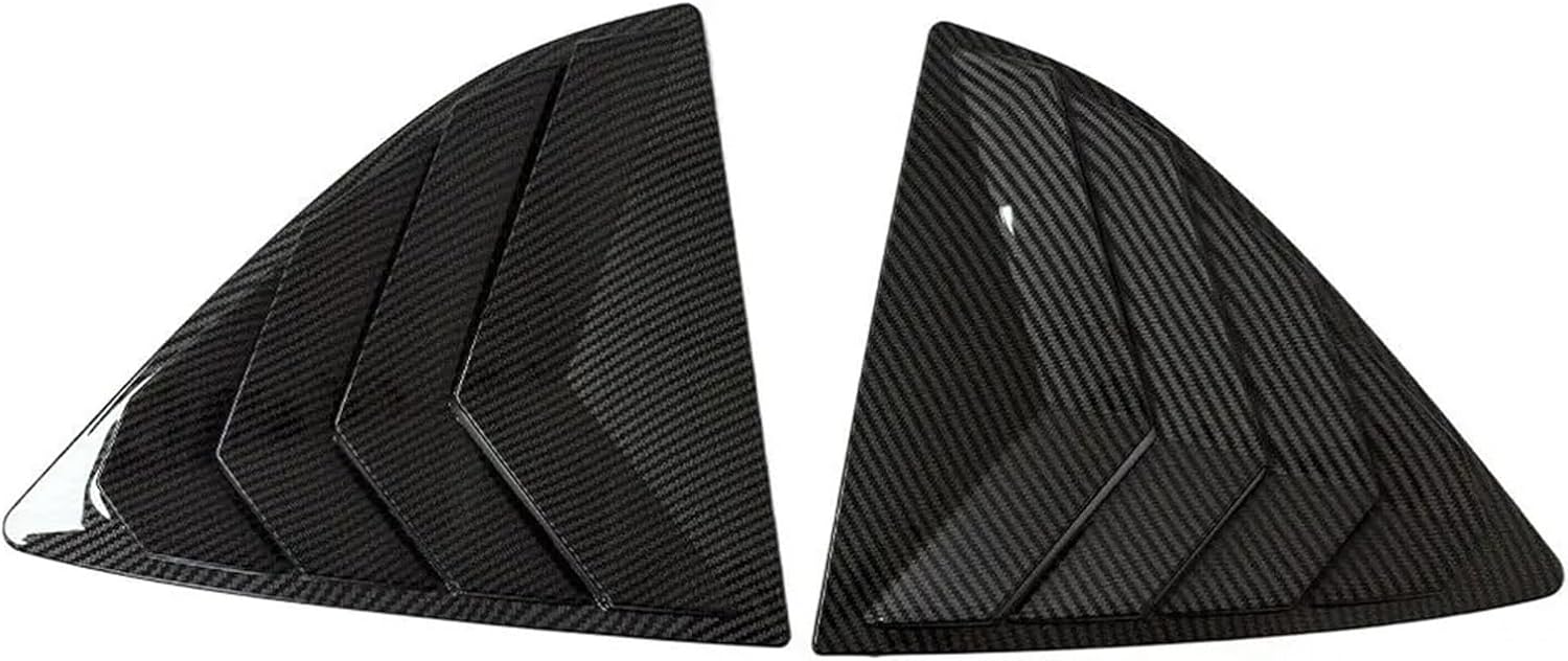 for Nissan Versa Sedan 2013-2018 Car Rear Louver Window Side Shutter Cover Trim Sticker Vent Scoop ABS Carbon Fiber Accessories(Matte Black)