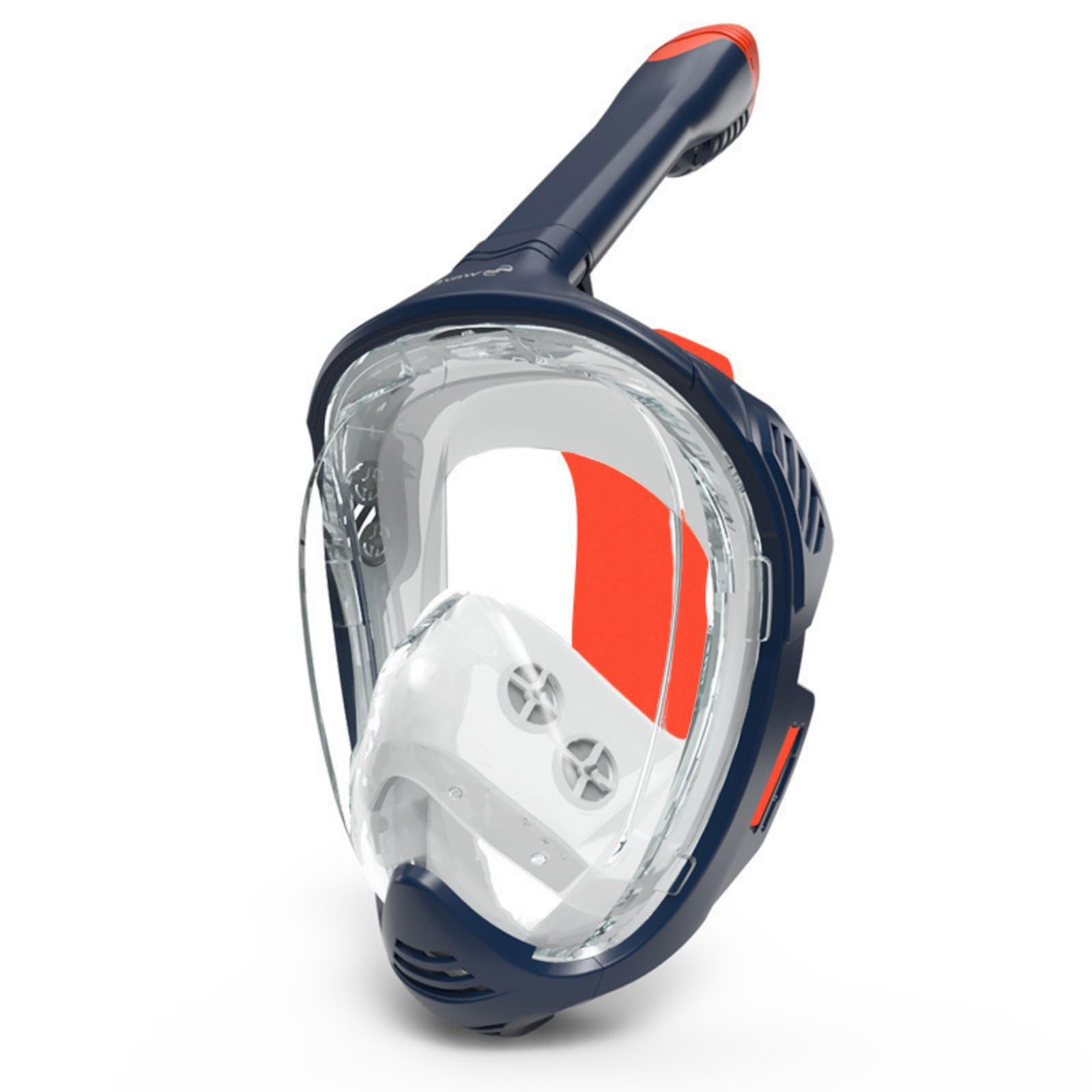 Baoblaze Máscara de Buceo con Snorkel Completo Gafas Visor con Tubo Seco Que Bloquea de Visión Amplia y Silicona Confortable Estructura Plegable Adecuada para , Negro Naranja , M