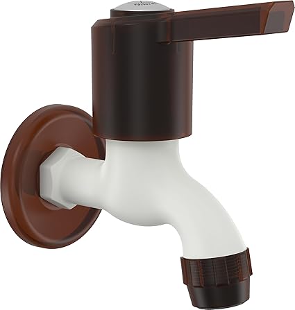 RN Bib Cock Foam Flow, with Flange PTMT Water Tap Winsome Collection RNWIN20F32 - White, Hash Brown