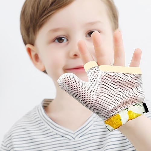 Miniatura 4 de Tope de succión de pulgar para niños, guantes masticables para evitar chupar el pulgar tratamiento eficaz para morderse las uñas (7 meses a 10 años)