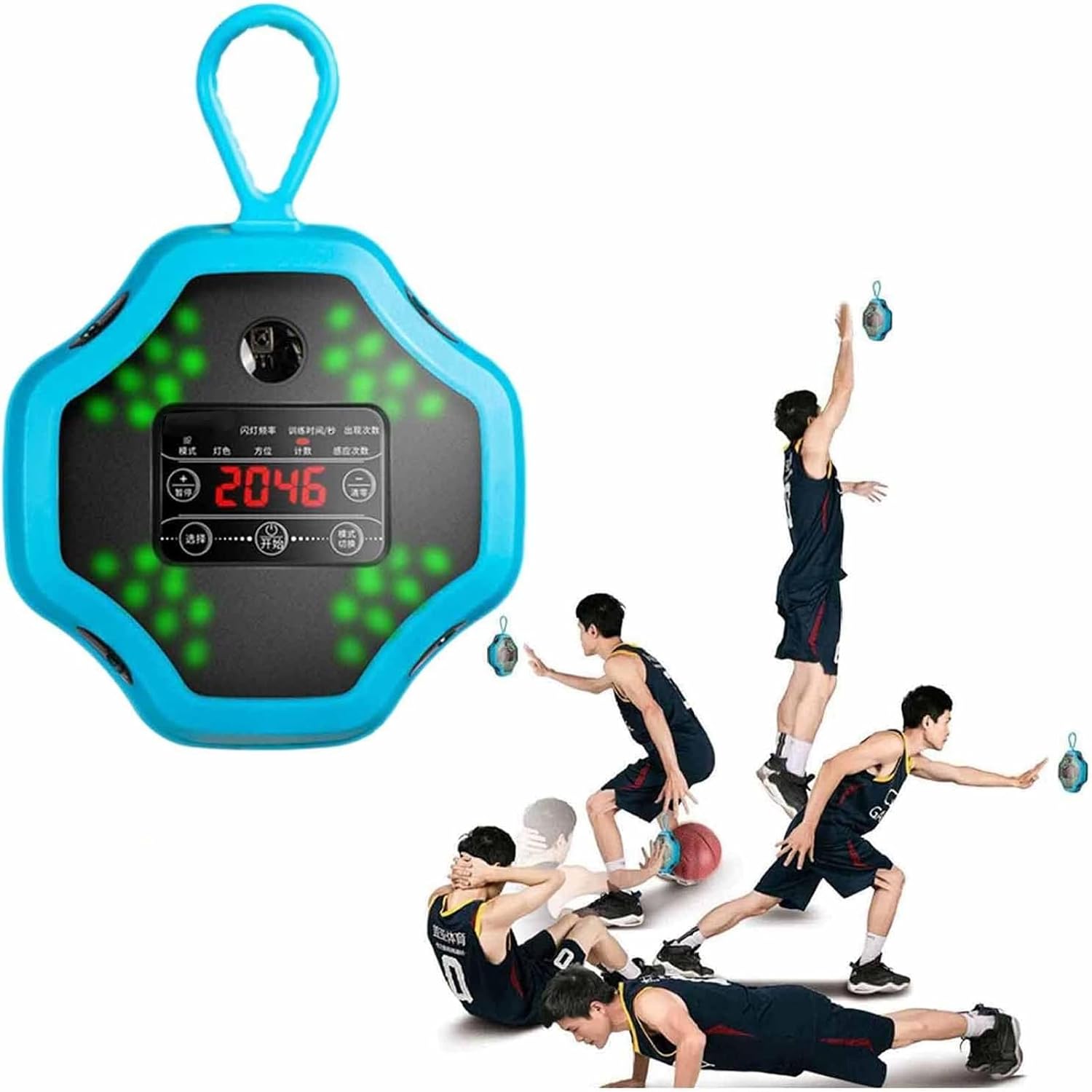 Agile Fitness Light, Reaction Training Lamp with Display Screen, Adjustable Sensing Distance and Support Double Data Statistics, Accurate Counting and Easy to Install, for Basketball Andf Soccer
