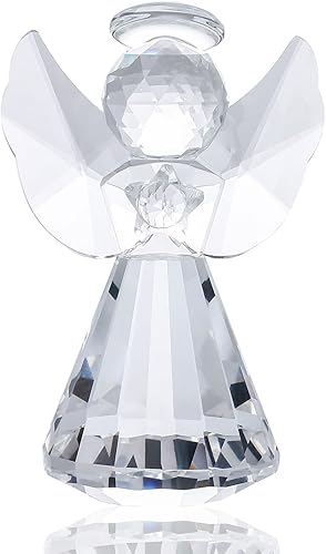 YWHL Figura de ángel guardián de cristal estatua de ángel guardián de cristal regalos para mujeres figuras coleccionables de arte para decoración