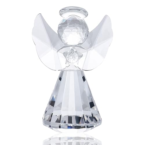 YWHL Crystal Guardian Angel Figurine, Glass Guardian Angel Statue Gifts