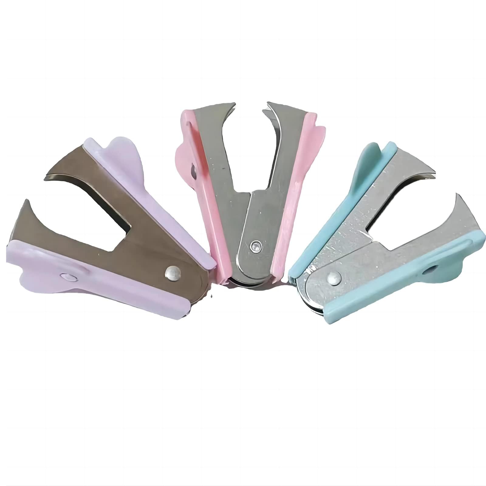 3 Pack Staple Remover, Staple Remover Tool with Steel Jaws, Extra Wide Finger Grip, Mini Staple Remover Binding Supplies Removal Tool for School Office Home