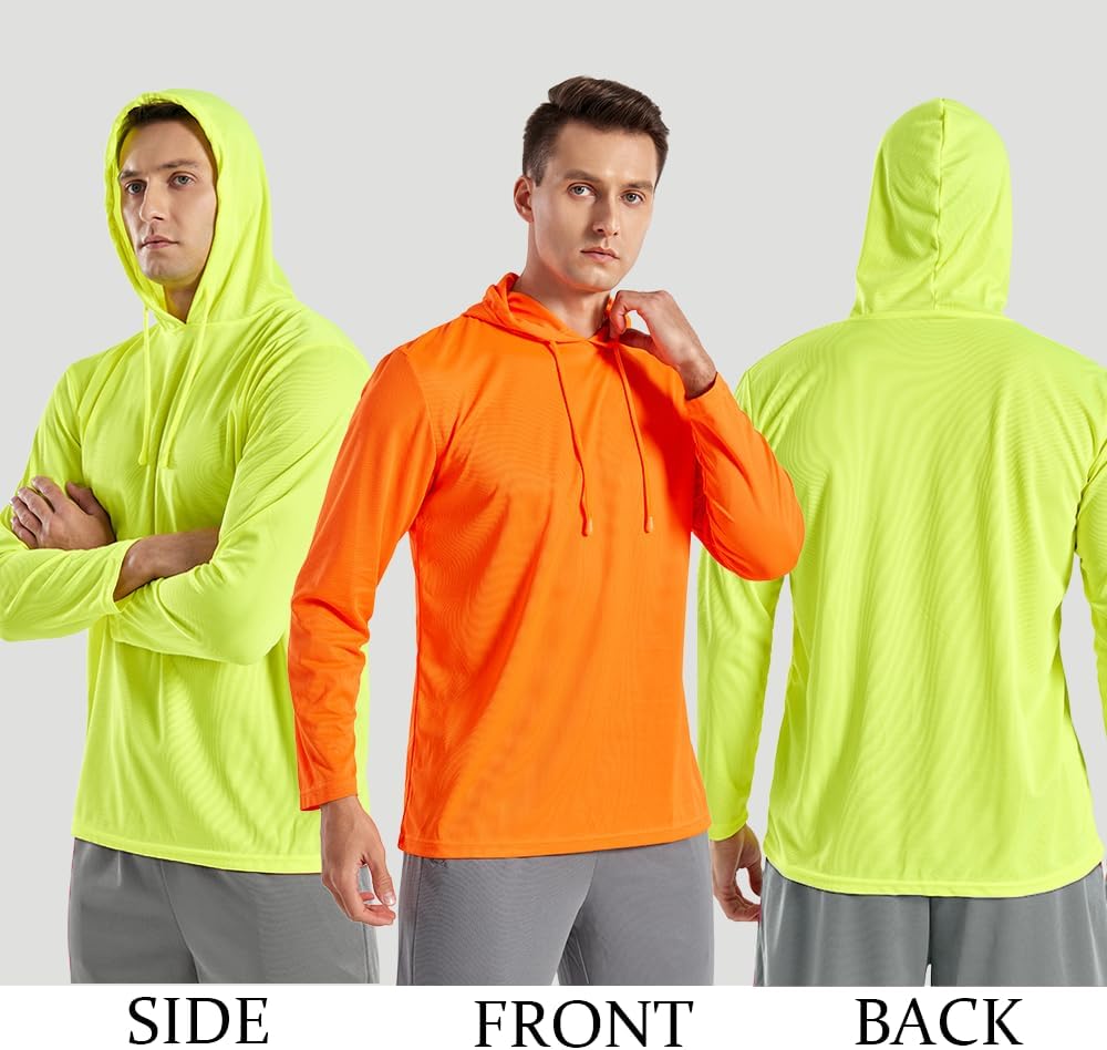 3PC or 6PC Men’s UPF 50+ Sun Protection Lightweight Long Sleeve Hoodie, Quick-Dry SPF UV Shirt for Outdoor Active Wear - Image 4