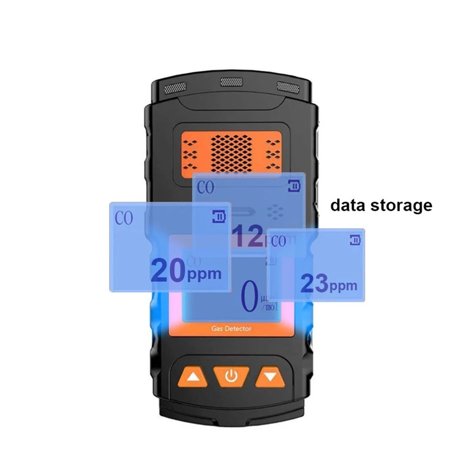 Rilevatore portatile multigas EX O2 H2S CO con display LCD, misuratore di gas con luce e suono ricaricabile for lavoro e casa Interno/esterno(CH2O)