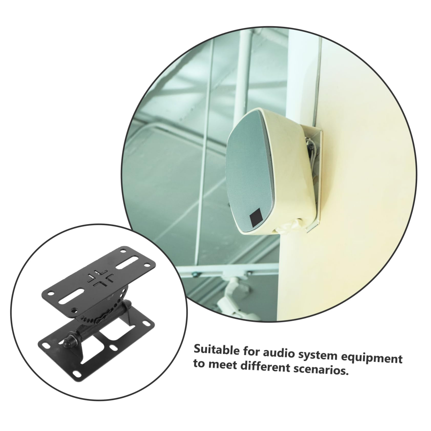Housoutil Support Murale en Zinc Rotatif pour Alliage de Enceinte Mural Fixation Noir, Stable et Gain de Place pour Systèmes Audio et Scènes Techniques