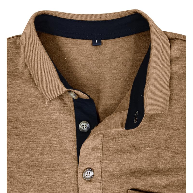 Camiseta polo para hombre de manga corta, de algodón, con bolsillos, diseño clásico y moderno, ideal para golf, transpirable y suave miniatura 4