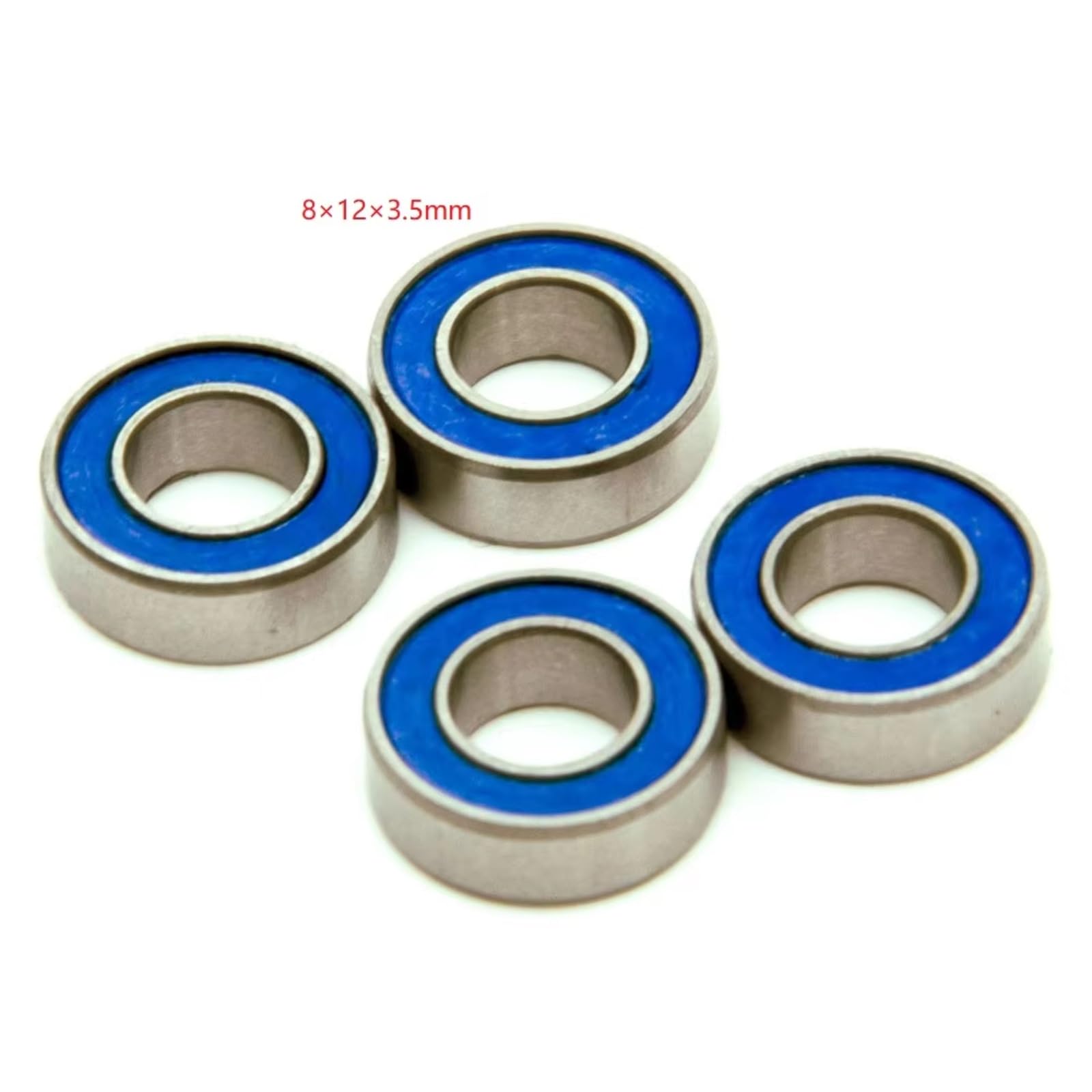 para HSP 4 Piezas Rodamientos De Bolas con Soporte De Sellado De Goma Azul 8×12×3,5 Mm 8×16×5 Mm 4×8×3 Mm para Modelos De Coche RC Piezas De Repuesto Cojinete Coche RC(8x12x3.5mm)