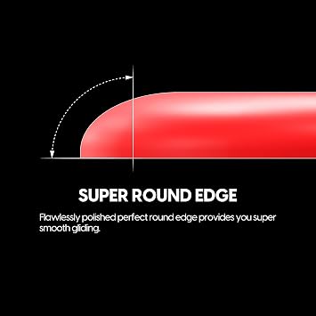 Superglide2Type C Mouse Sole for Logicool GPROX Superlight Mouse Feet Reinforced Glass Material, Round Edge Processing, High Durability, Low Friction, Super Smooth - Red