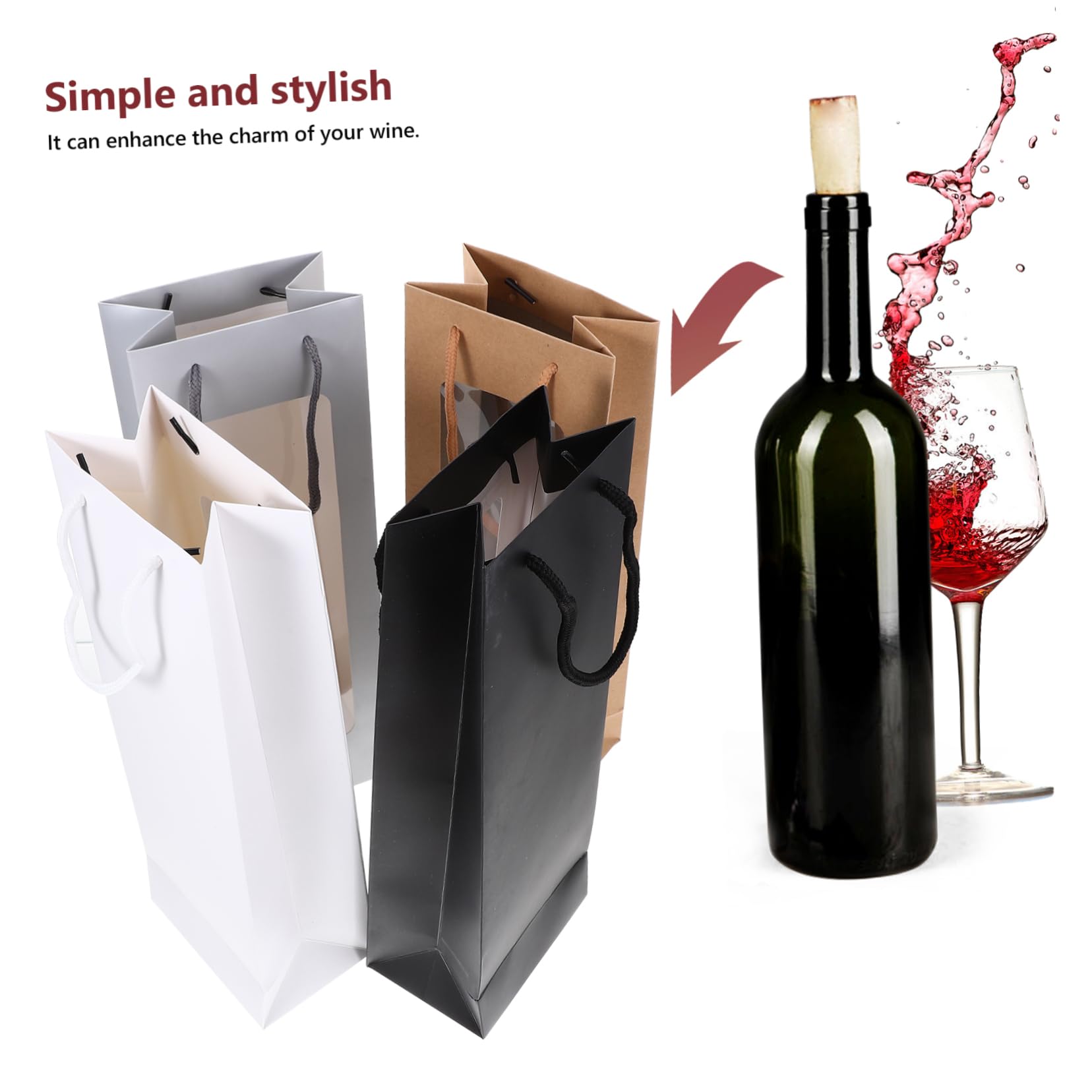 TOPBATHY 5 Ensembles Pochette Sachet Scellable Pour À Vin Range Bouteille Porte Bouteille D' De Bouteilles De Vin Rouge Papier 4 Pièces * 5