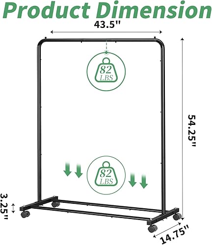 Miniatura 7 de Simple Trending - Perchero de ropa estándar con estantes de almacenamiento, organizador de ropa rodante sobre ruedas para colgar ropa, Negro