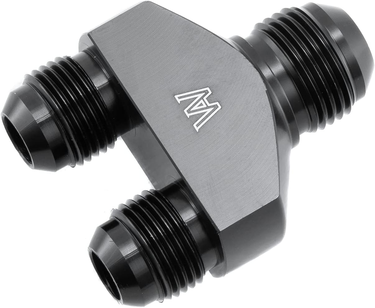 1x 10AN to 8AN Y Adapter Block Coupler Union Fitting Splitter Flare Male Thread