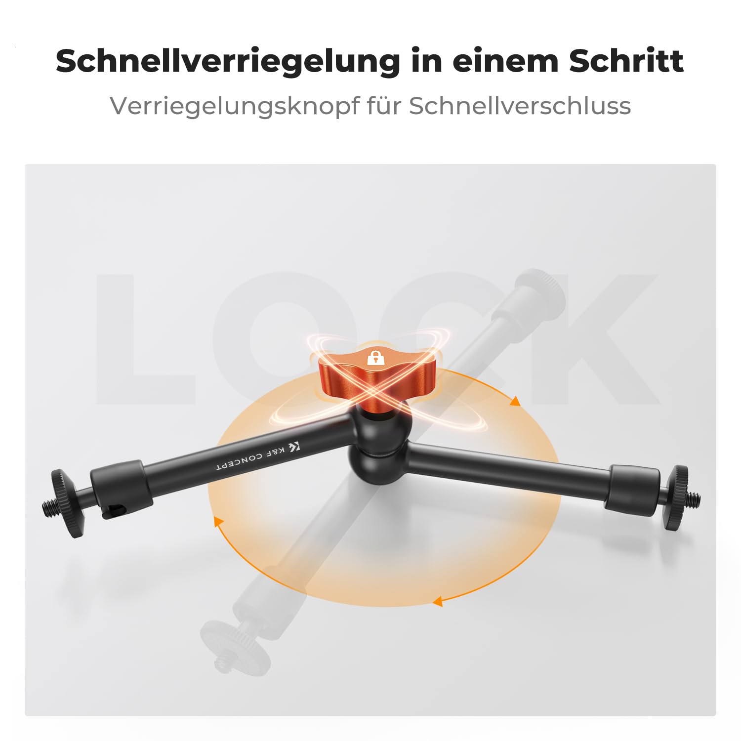 K&F CONCEPT 9,8 Zoll Magic Arm mit Super Clamp, Kamera Halterung für Käfig Monitor LED Licht Action-Kamera, 2 KG Belastung