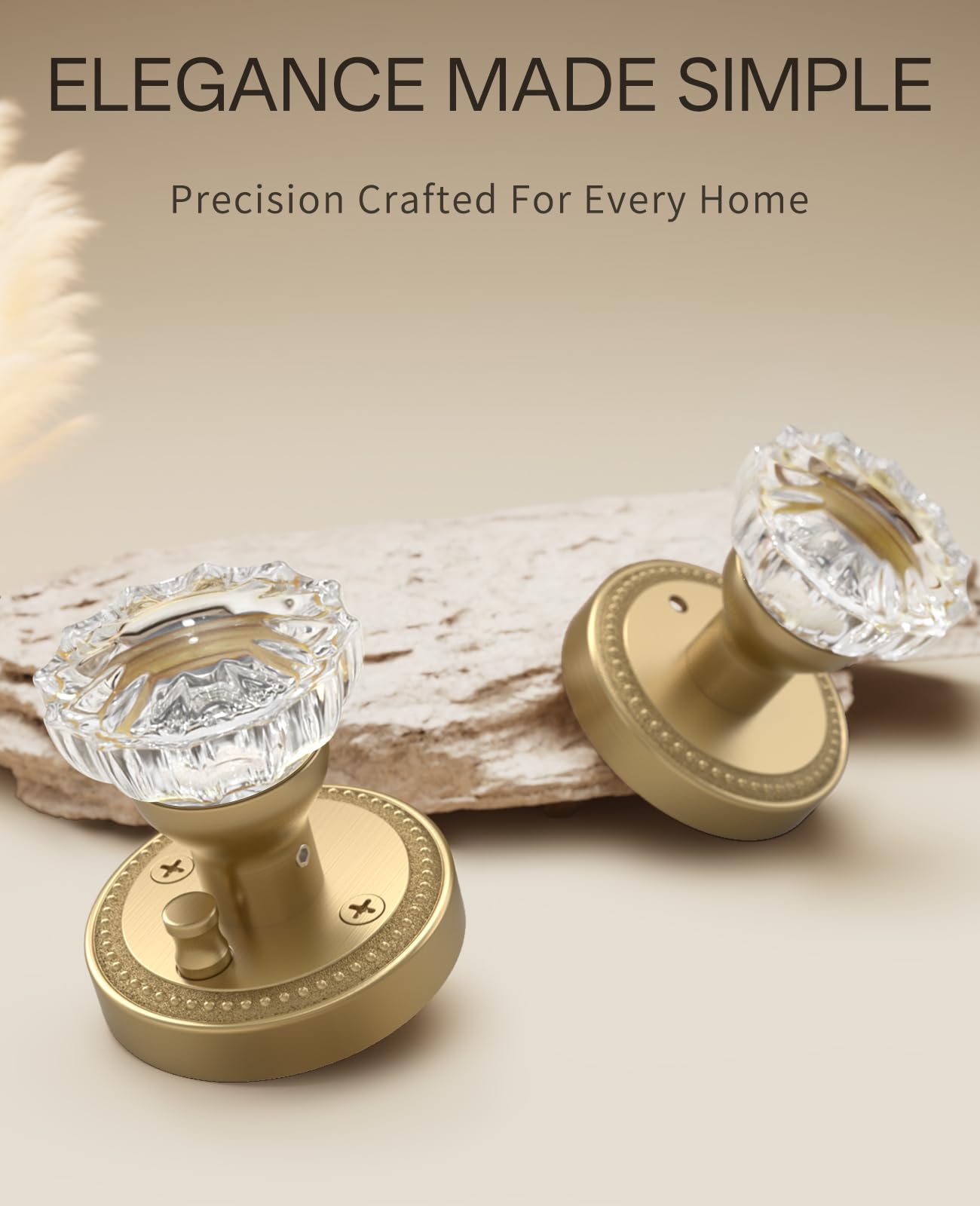 Champagne Bronze Privacy Door Knobs - 6 Pack -2