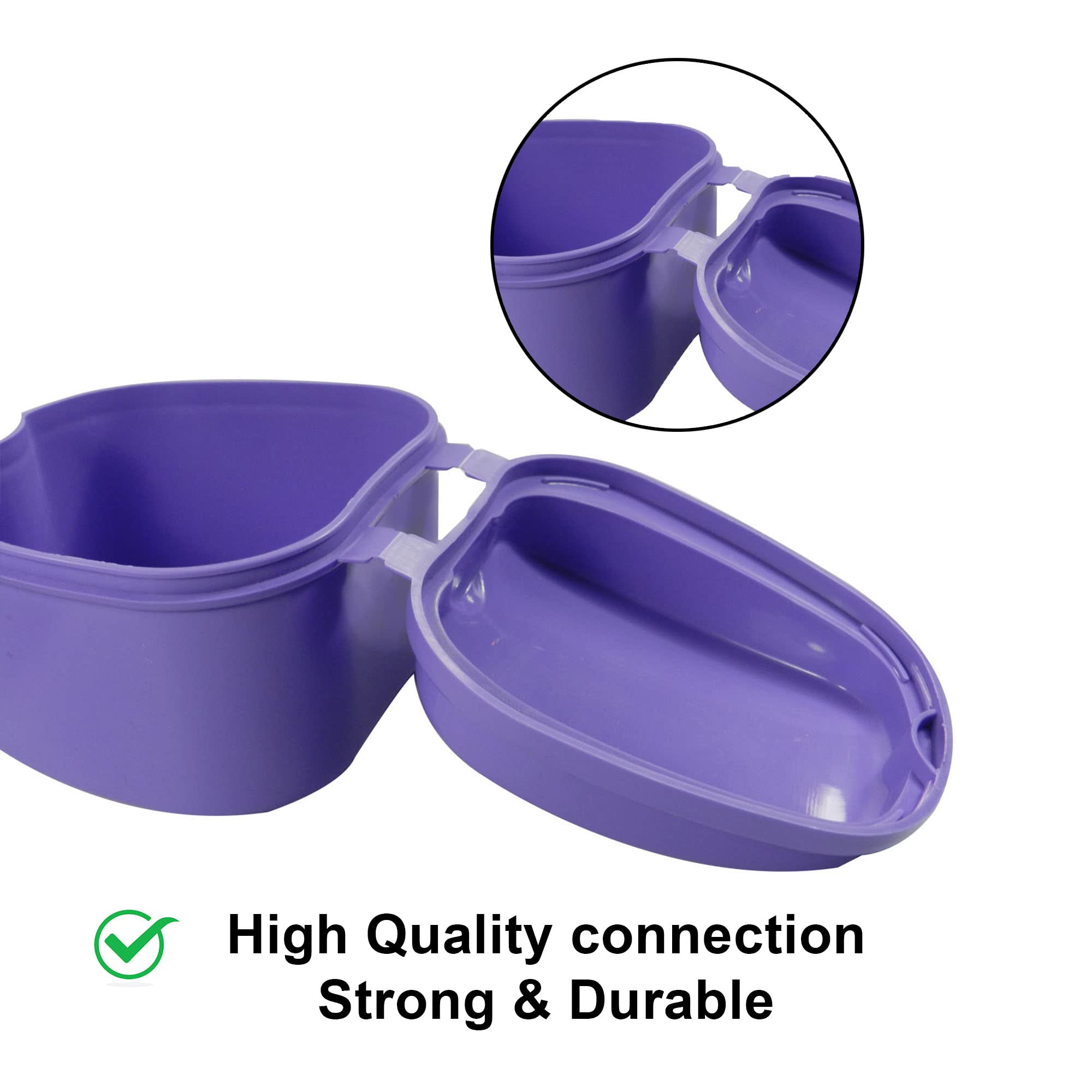 Dentosmile Plastic Denture Boxes, Retainer Box Orthodontic Mouth Guard Dental Storage Container/Teeth Storage Box In Violet Color (2) 4