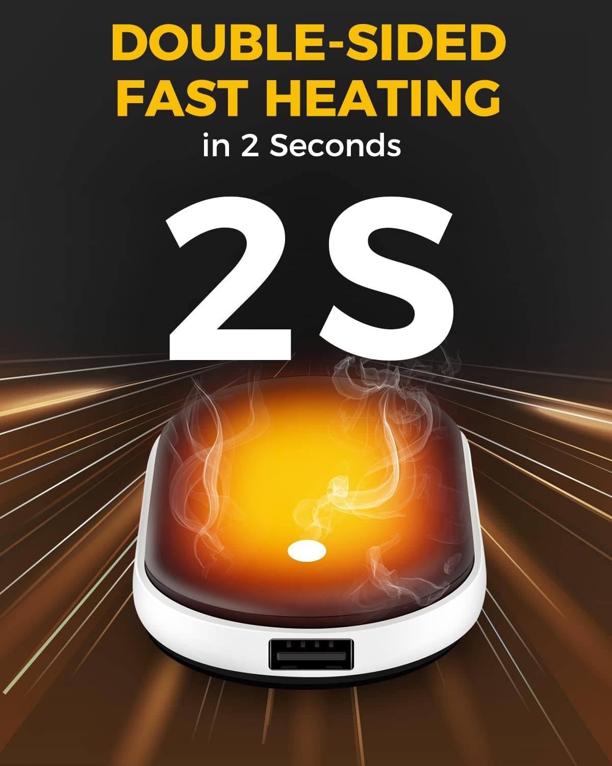 JUANANIUG Hand Warmers Rechargeable, 5200mAh Electric Portable Pocket Hand Warmer/Power Bank, Great for Outdoor Sports, Hunting,Camping, Hiking, Golf, Warm Gifts for Women, Men Winter Gifts (Black) : Sports & Outdoors