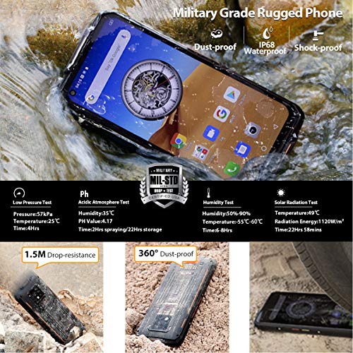 Oukitel Wp7 Rugged Smartphone,Night Vision Camera 6Gb + 128Gb Helio P90 Waterproof Unlocked Android 10 Cell Phone 6.53'' Fhd+ Global 4G Lte Dual Sim, Ip68 Triple Cameras Nfc Cellphone #TOP5
