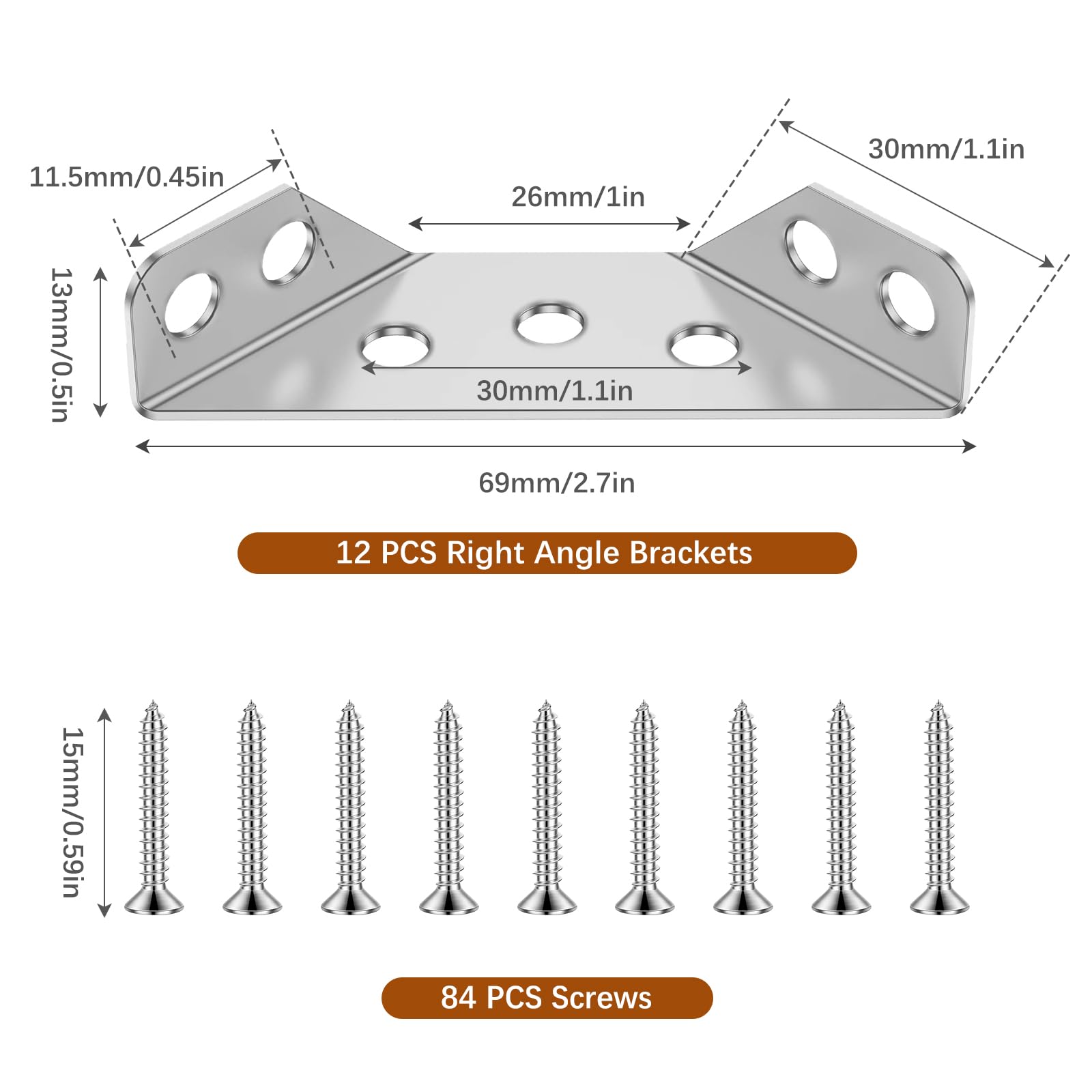12 PCS Corner Connector, Stainless Steel Corner Connector with 84PCS Screws - Image 2