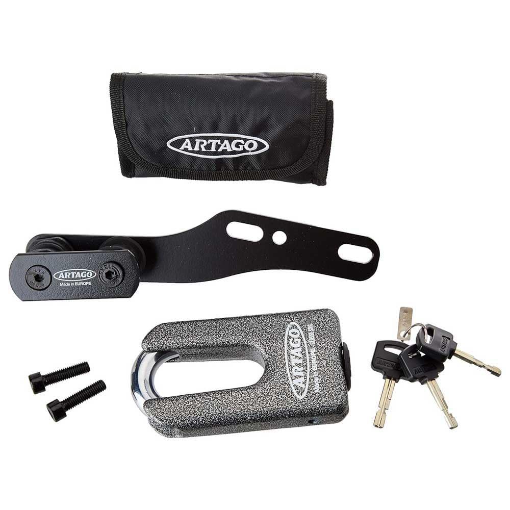 Artago 69T2 Pack Anti-Theft Disc Lock High Security + Bracket for Yamaha MT-07 and Tracer 700, SRA Approved, Sold Secure Gold, ART4