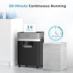 BONSEN 14-Sheet Paper Shredder for Home Office, Heavy Duty Cross Cut Shredder with 5.3 Gal Pullout Bin, Quiet Shredder for CDs/Credit Card/Staple, P-4 Security, Anti-Jam System