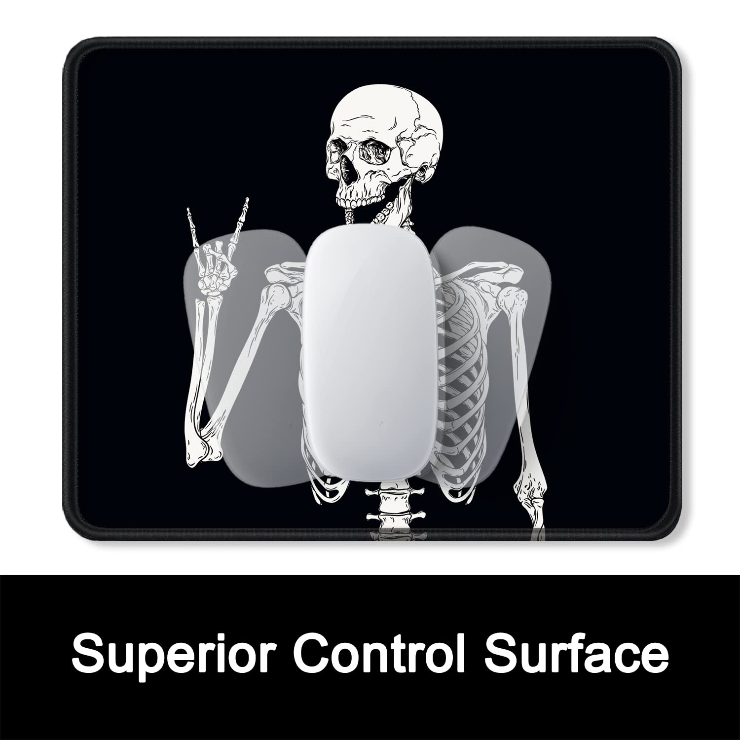 ITNRSIIET Mauspad mit Rutschfester Gummiunterseite, genähter Rand, Premium-Texturiert, wasserdichtes Gaming-Mauspad für kabellose Maus, Computer, Laptop, Büro, 260 x 210 mm,Menschliches Skelett - 2