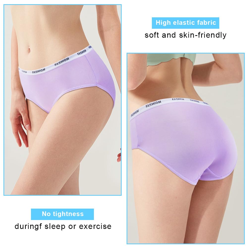 flintronic 8 Pezzi Mutandine Ragazze in Contone Slip in Bimbina Morbido a Vita Media Mutandine Sportive per Ragazze 10-15 Anni