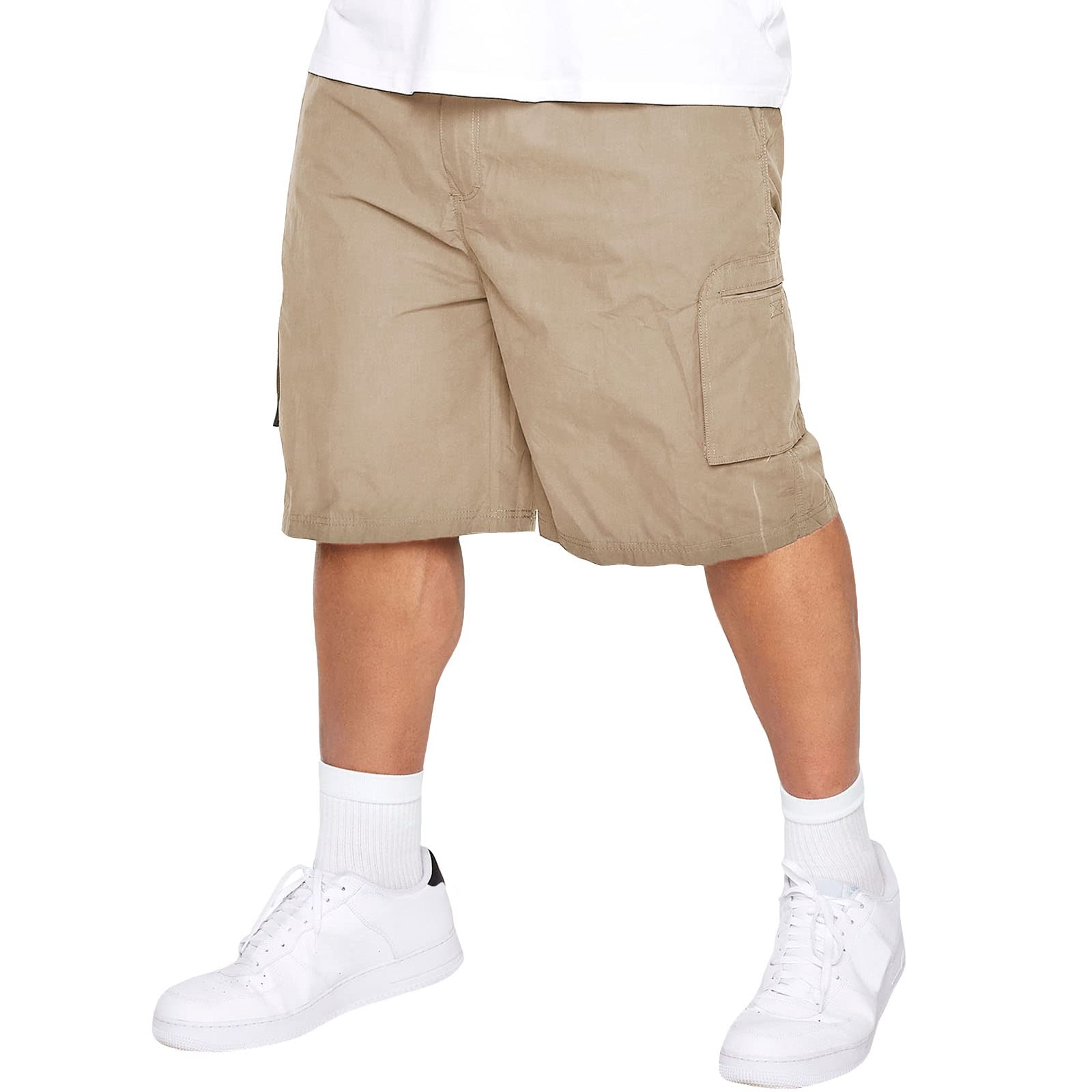 D555 Duke Large Mens Cargo Shorts Pockets Elasticated Sand 2XL 3XL 4XL 5XL 6XL 7XL 8XL (KS20462) (8XL)