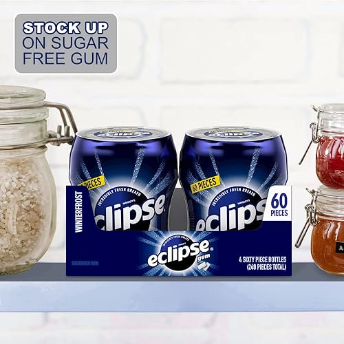 Miniatura 6 de ECLIPSE Gum Winterfrost - Goma de mascar sin azúcar, a granel, botella de 60 piezas de 2.9 onzas (4 botellas)