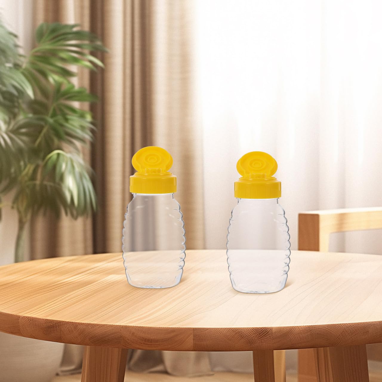 LALAFINA 2 Stück Honigspender Honigdosierer Nachfüllbare Quetschflasche Für Honig Auslaufsichere Kunststoff-Flasche Zum Dosieren Von Gewürzen Ketchup Und Senf Für Küche Restaurant Café