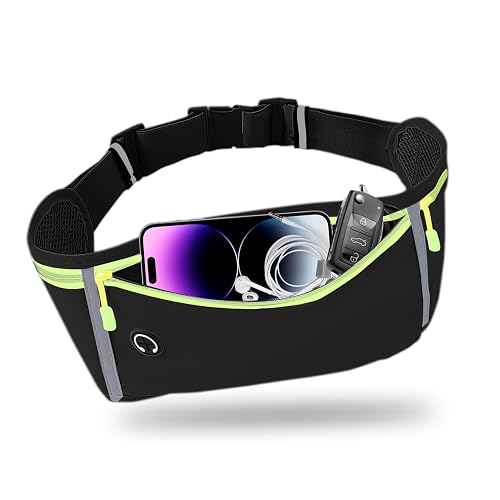 JUCURRI Slim Running Belt 3 Pockets (Green-black)