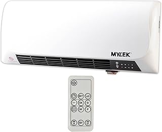 MYLEK Overdoor Air Curtain Heater Fan 2KW With Remote Control, PTC Ceramic Downflow Over Door Heater, Timer, Safe For Office, Bathroom, Commercial, Garage, (2000W Wall Heater, White)