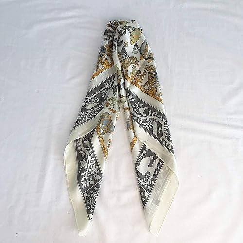 Miniatura 56 de FONYVE - Pañuelo de satén sedoso de tamaño mediano para mujer, cuadrado, 27.5 x 27.5 pulgadas