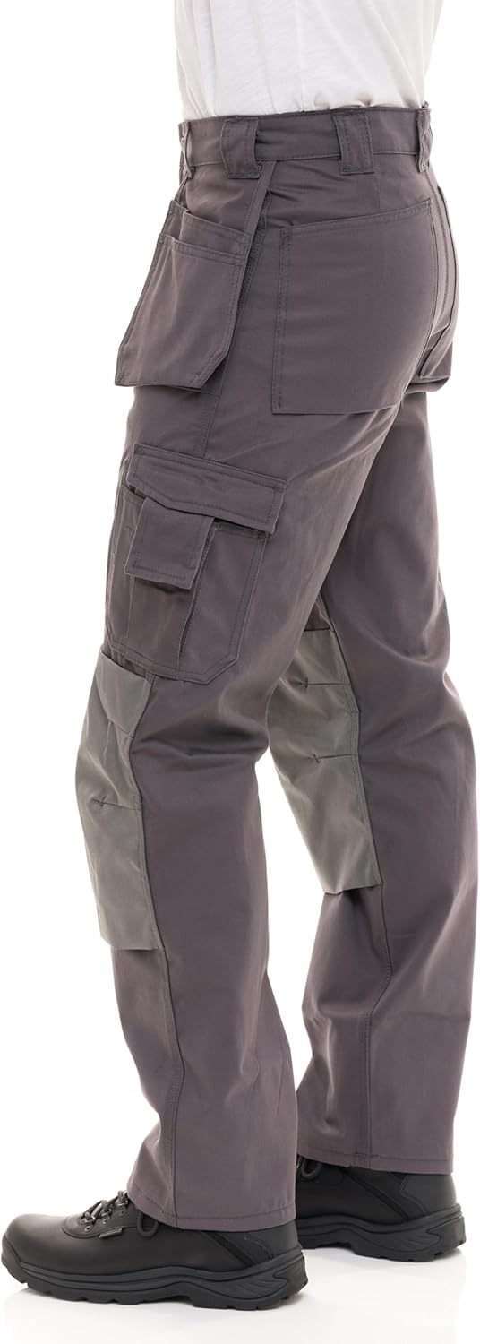 Men's Heavy Duty Construction Pants with Cordura Knees & Tool Pockets - Durable Work Trousers - Image 2
