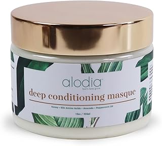 Alodia Nourish & Hydrate Deep Conditioning Masque with Avocado and Peppermint Oil to Restore Moisture and Strengthen Hair, 12 Ounces