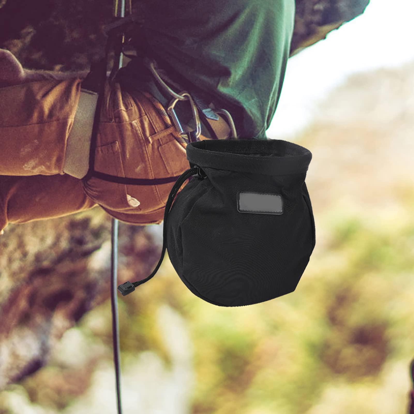 BigKing Bolsa de magnesio, Bolsa de Polvo de magnesio para Escalada en Roca al Aire Libre Negra, Bolsa de Almacenamiento para cinturón