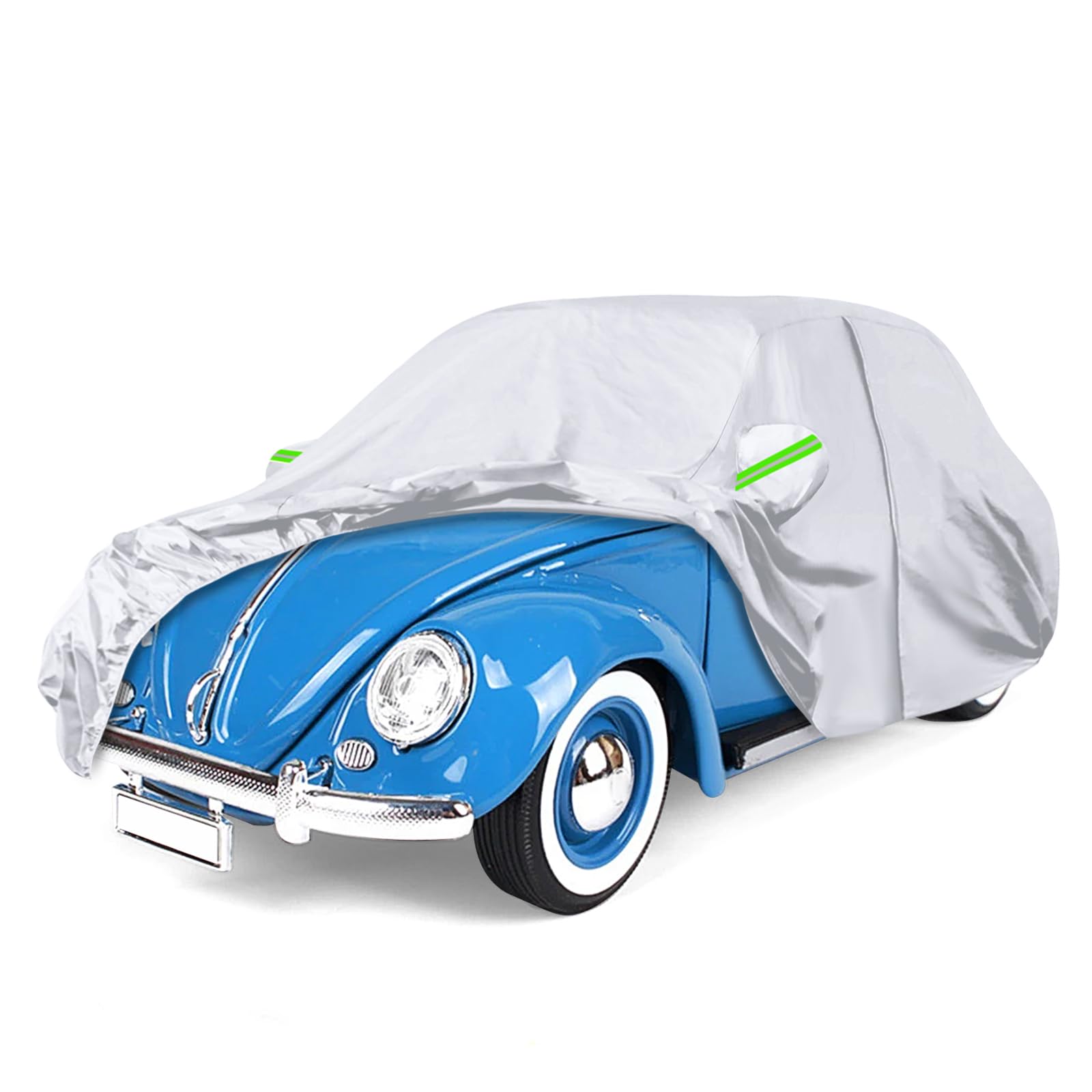 Housse de voiture, de rechange, pour VW Beetle 1960-1980, réfléchissante, toutes saisons, avec fermeture éclair et sangle coupe-vent, convient pour toutes les saisons