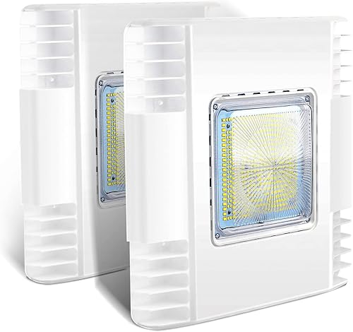 OSTEK Paquete de 2 luces LED para gasolinera, luz de techo de 150 W, 5700 K, clasificación para exteriores (equivalente a 600 W HIDHPS), 90-277 V
