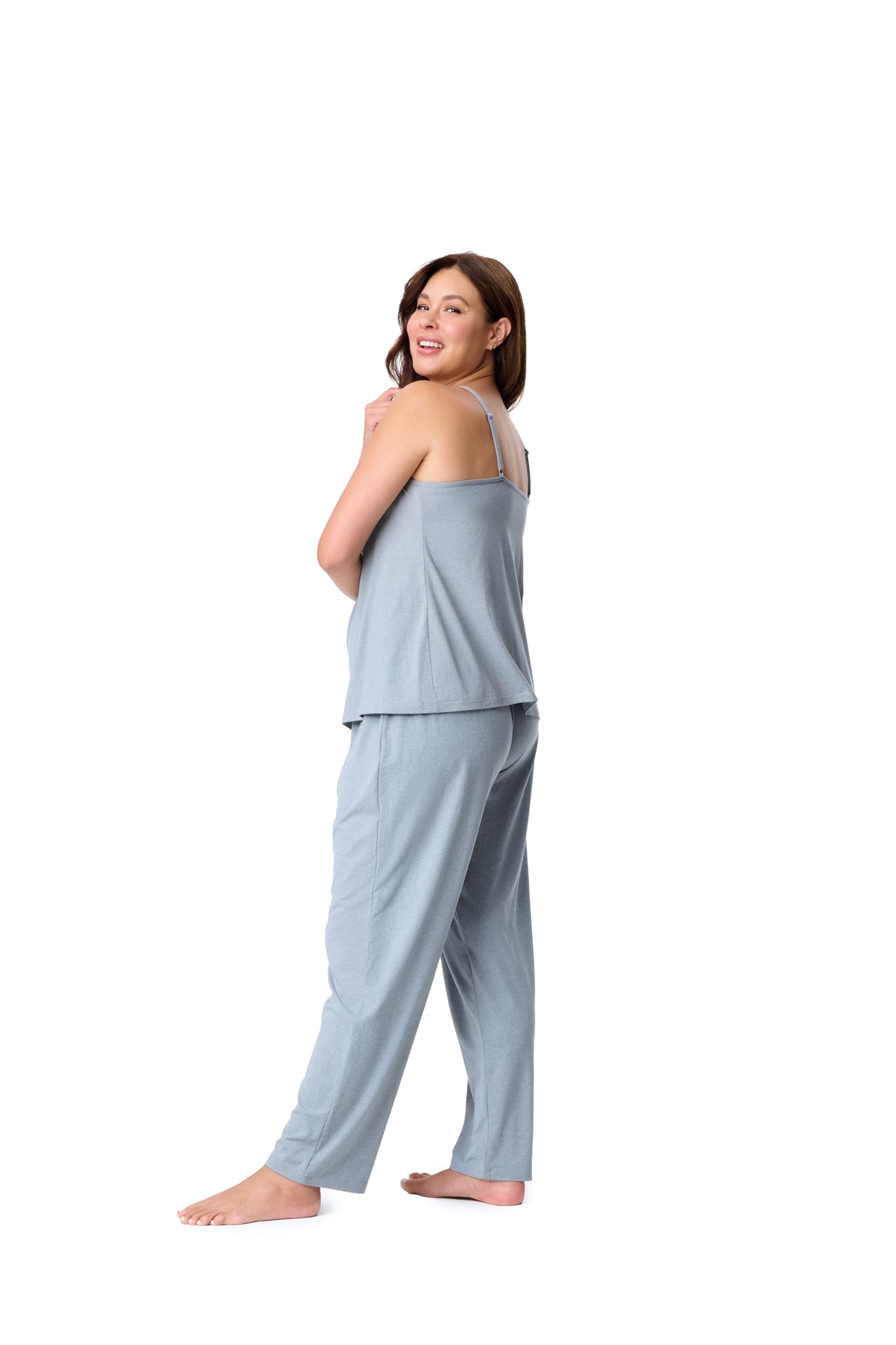 Motherhood Damen Umstands-Swing-Cami & Foldover-Hose, Meliert, Grau, L